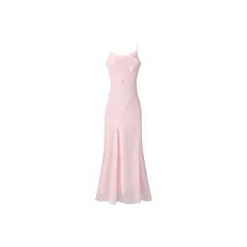 GUOZHEN Slip Dresses Women's French Pink