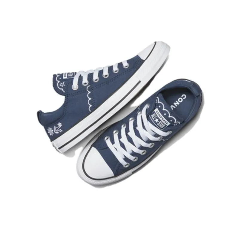 Converse Chuck Taylor All Star Anti Slip Wear Resistant Low Top Canvas Shoes Women's Blue White-2
