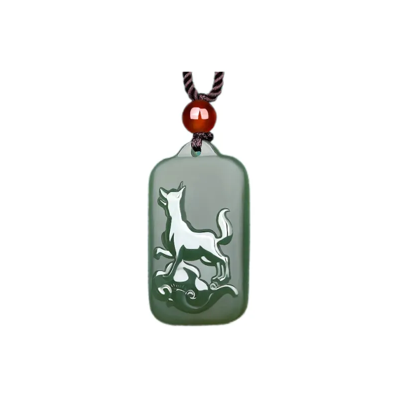 Liu Jinfu Hetian Jade Pendants Green Jade Unisex-27