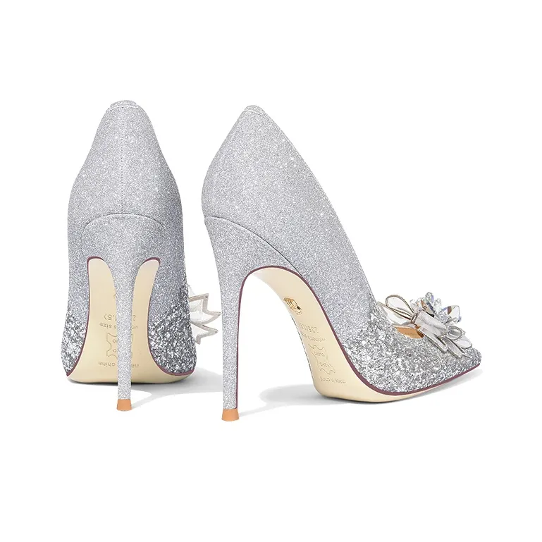 Holy Rose Slim Heel High Heels Women's Silver-1