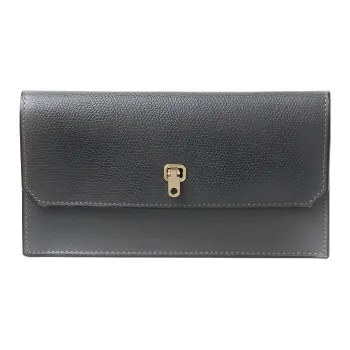Valextra Pocket Cow Leather Wallet Women's Haze Gray Color