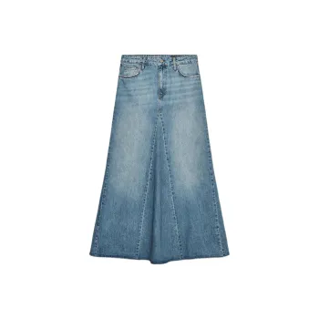 ZARA ZW Series Denim Long Skirt Women's