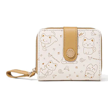 CinvaiKrose Synthetic Leather Coin Purse Women's Pink/Apricot