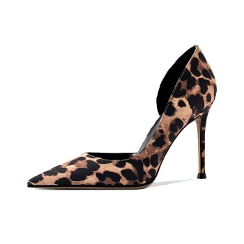 Lan Miao Slim Heel High Heels Women's Leopard Print