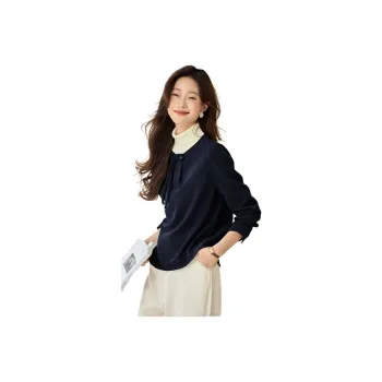 Mo Han Yi Mei Shirt Women's Navy Blue