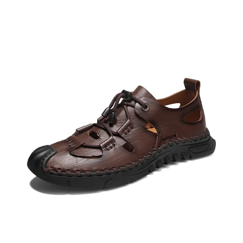 AIPSEN Casual Shoes Men's Burgundy-1