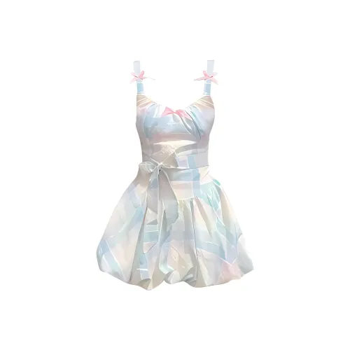 Mu Xiao Xin Slip Dresses Women's Plaid Camisole Dress