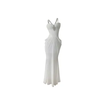 DOKZB Slip Dresses Women's Ecru