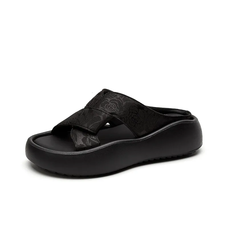 JOSINY Slide Slippers Women's Beige/Black-5