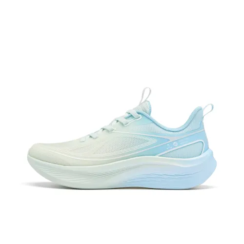 QIAODAN Running Shoes Women's Low Top Light Transparent Green, Sky Blue