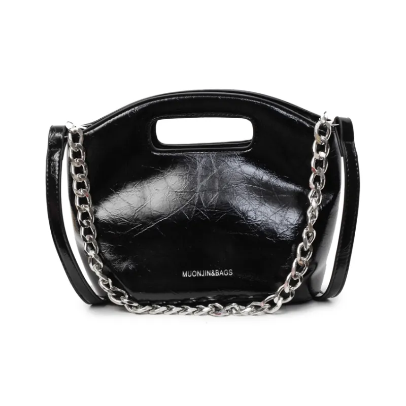 ZAVC PU One Shoulder Handbag Women's Black/Silver/Ecru-0