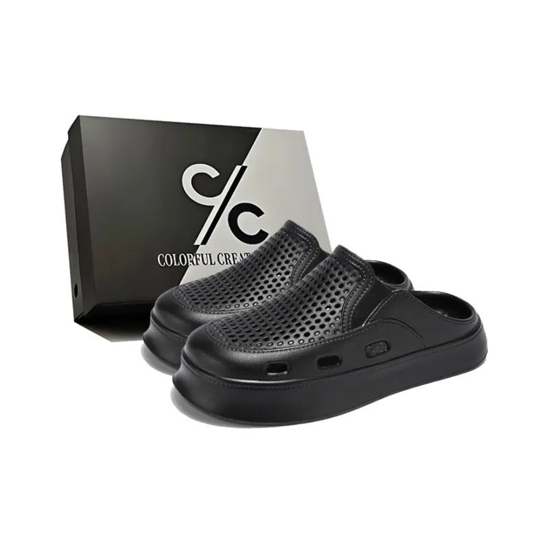 Colorful Creations EVA Quiet Odor Resistant Abrasion Resistant Slip Resistant Closed Toe Slippers Men's-0