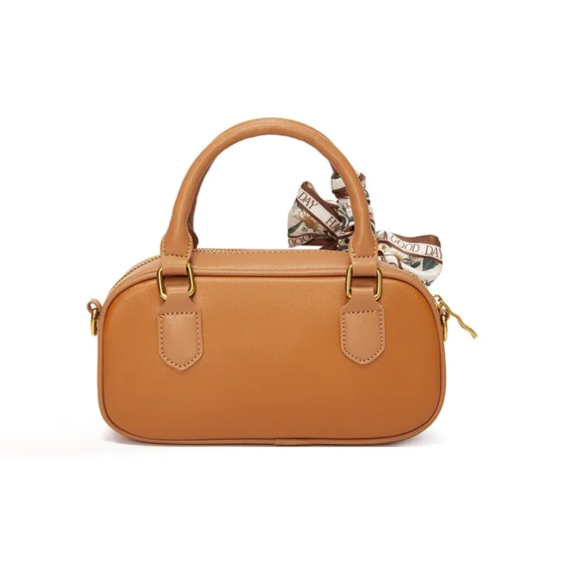 RED DRAGONFLY Cow Split Leather Handbag Regular Unisex Brown/Black-3