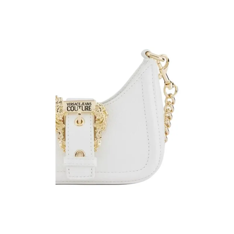 FANSIZHE Jeans Couture Artificial Leather Crescent Bag Handbag Small Size Women's White-2