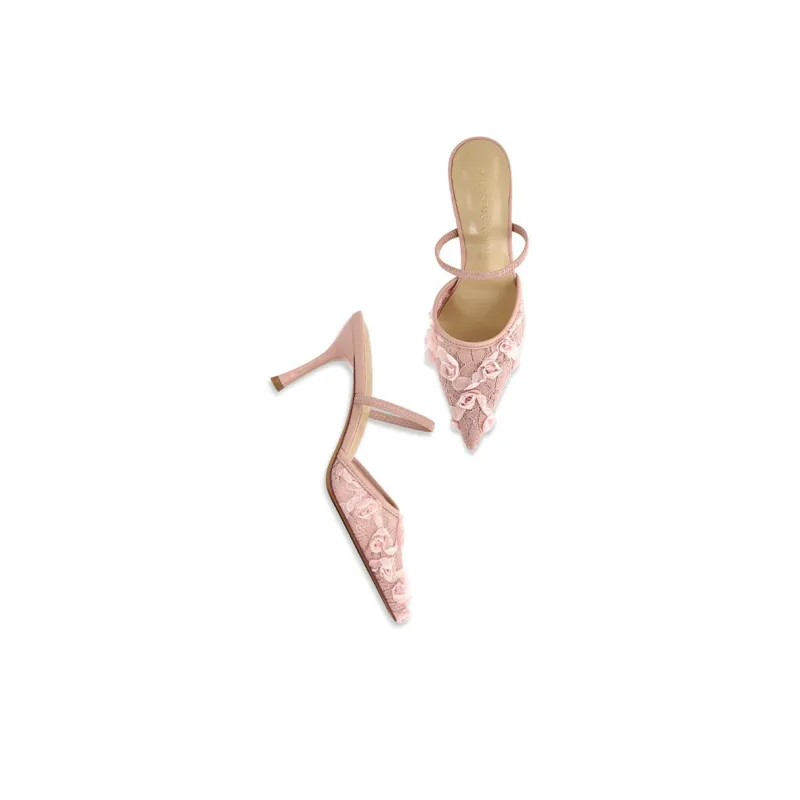 Lan Miao Rubber Sole Slip Resistant Closed Toe Slippers Women's Pink-3