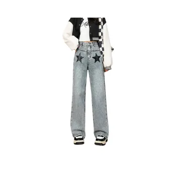 FAWENXIANGZI Jeans Women's Light Blue