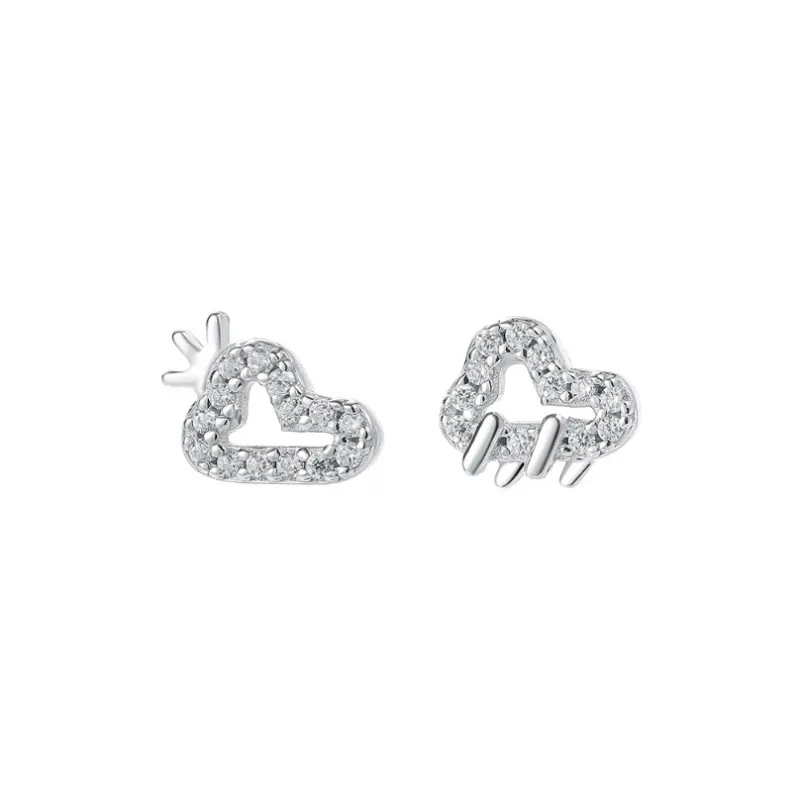 TAOHUAZHAOZHAO 999 Fine Silver Stud Earrings Women's-0