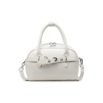 RIVMIND PU Boston Bag, Crossbody, One Shoulder, Handbag Women's White/Silver/Black/Yellow
