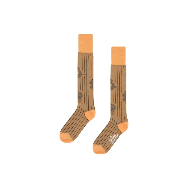 Vivienne Westwood Figurines High Knee High Socks Women's 1 Pack Brown-0