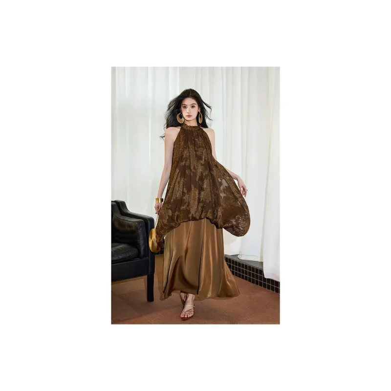 ONE SHALLOW Slip Dresses Women's Coffee Brown-0