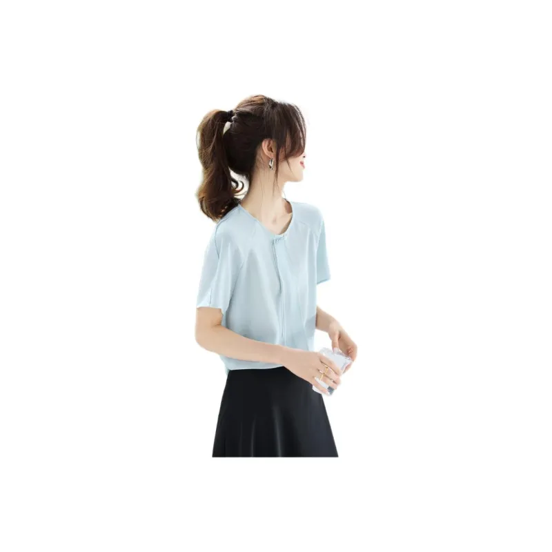 Mo Han Yi Mei Shirt Women's Misty Blue-0