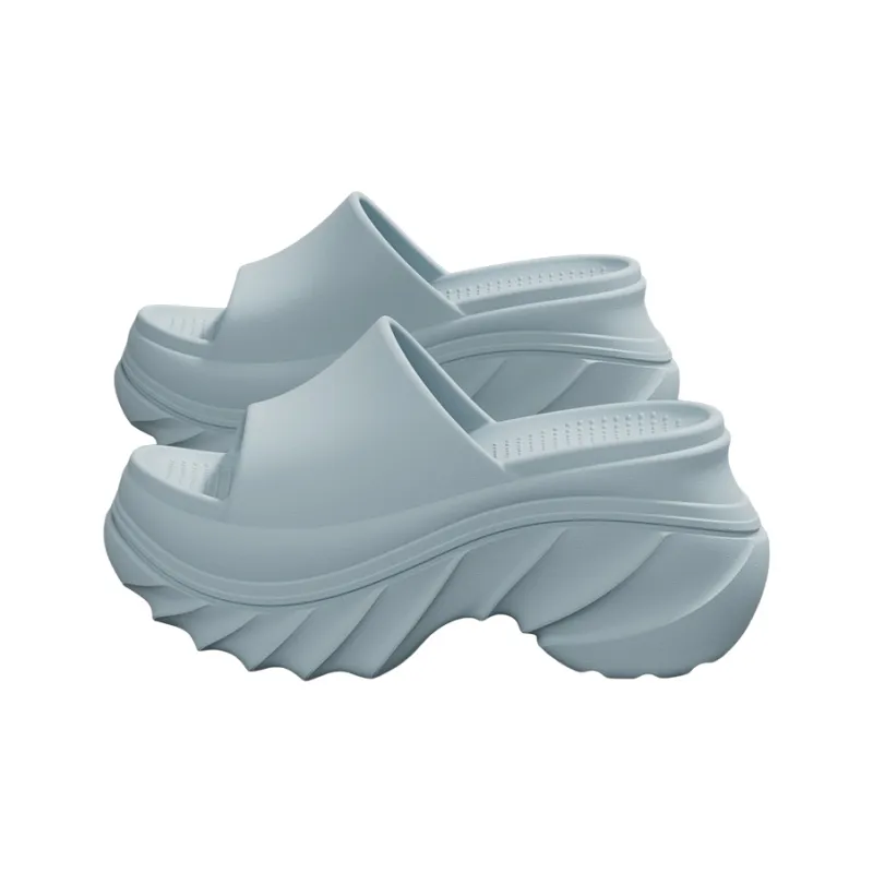 Warm Edge Platform Slippers For Women's Summer Fashion, Height Increasing, Indoor Slip on Shoes For Home Use-0