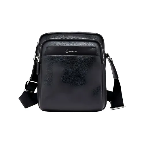 Hush Puppies Cow Leather Shoulder Bag, Crossbody Bag Men's Black