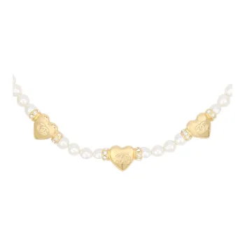 CHANEL Pearl Necklaces Unisex Gold/White