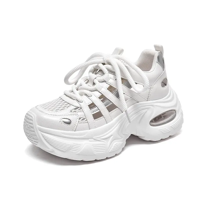 Lee Cooper Slip Resistant, Abrasion Resistant, Breathable, Height Increasing Low Top Chunky Sneakers Women's-5