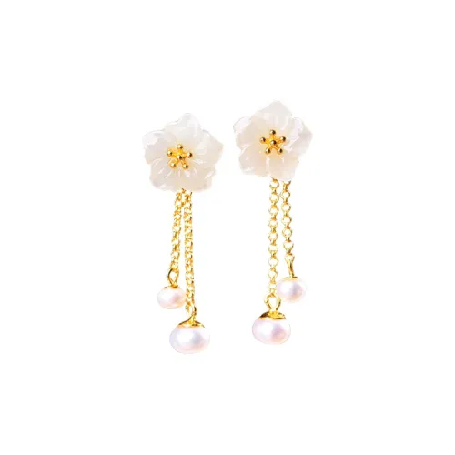 Jade Ink Love Earrings White Jade/Pale Greenish White Jade Women's