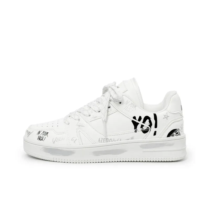 Budding Bear Low Top Skateboard Shoes Unisex White-0