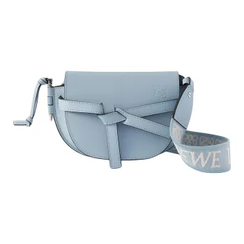 LOEWE Gate Calfskin Shoulder Bag Crossbody Bag Mini Women's Light Blue