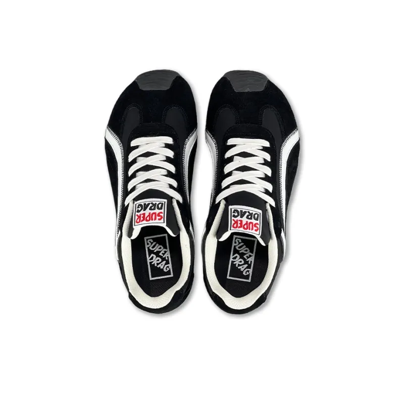 LuzaoT SUPER DRAG Lightweight Low Top Casual Shoes Unisex Black White-2