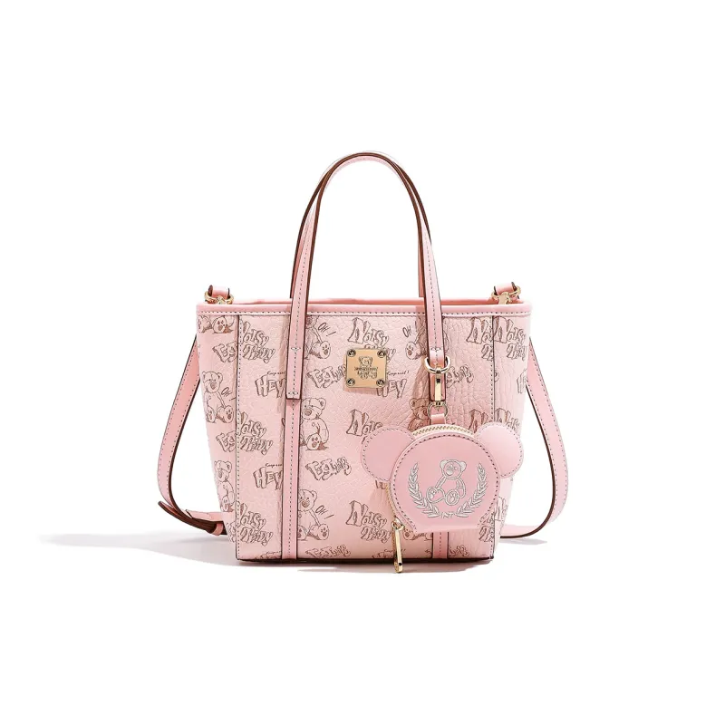 NOISY TEDDY PVC Tote Bag, Crossbody Bag, Shopping Bag, Shoulder Bag, Handbag Women's Light Pink/Pink/Apricot-2