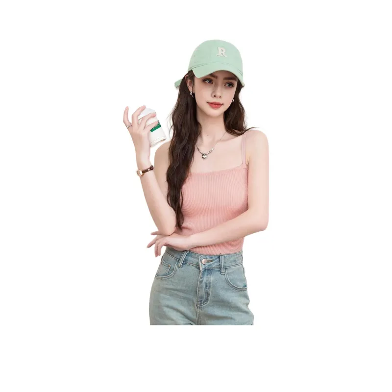 FAWENXIANGZI Tank Tops Women's Pink-0