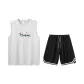 2 Pack (White Heather Gray Top+Black Pants)