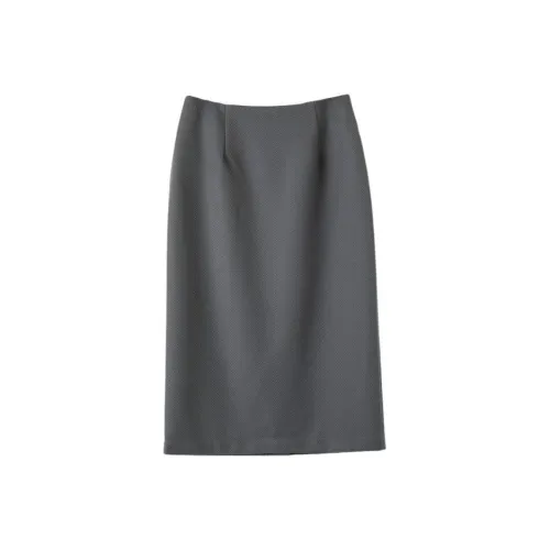Late White Casual Long Skirt Women's