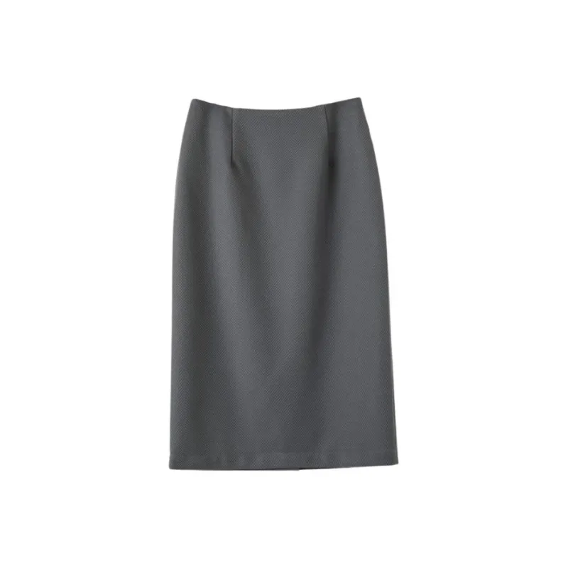Late White Casual Long Skirt Women's-0