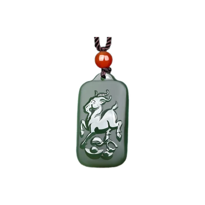 Liu Jinfu Hetian Jade Pendants Green Jade Unisex-24
