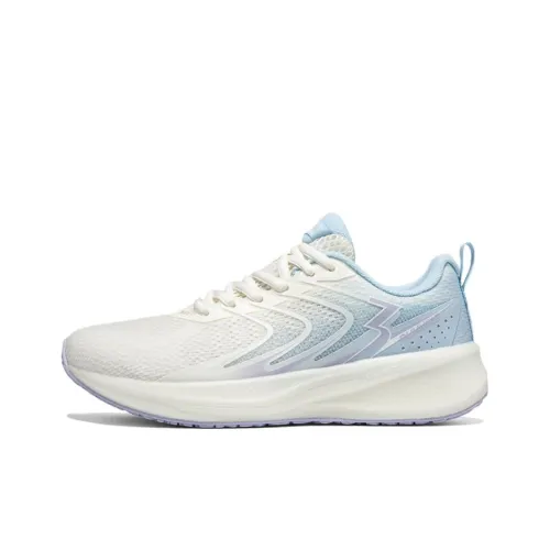 361° Anti Slip Wear Resistant Low Top Casual Training Sprint Running Shoes Women's White Blue