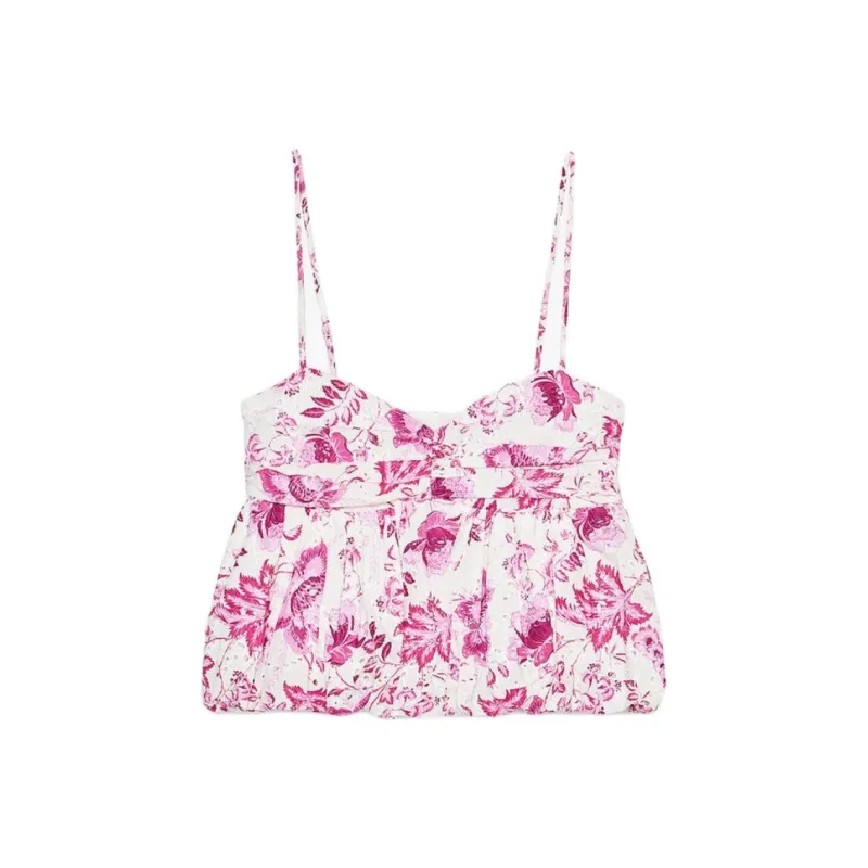 ZARA Camisoles Women's Pink/White-0
