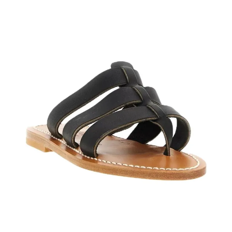 K Jacques St Tropez Slide Slippers Women's Black-2