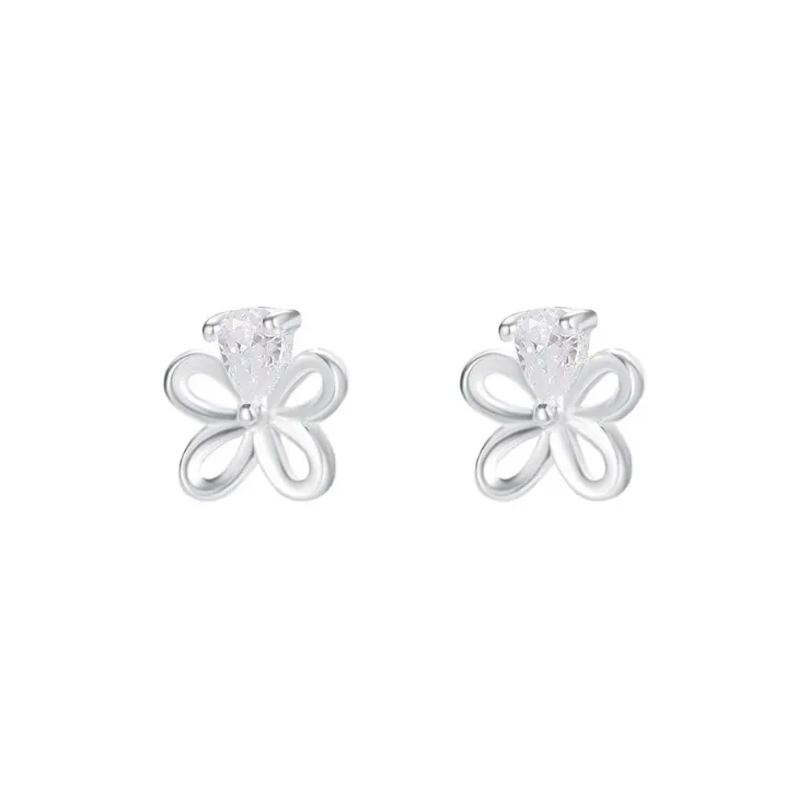 TAOHUAZHAOZHAO 999 Fine Silver Stud Earrings Women's-0