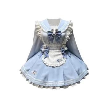 COVT Lolita Dresses Women's Blue White Princess Dress