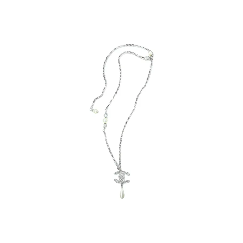 CHANEL Pearl Necklaces Women's Silver-1