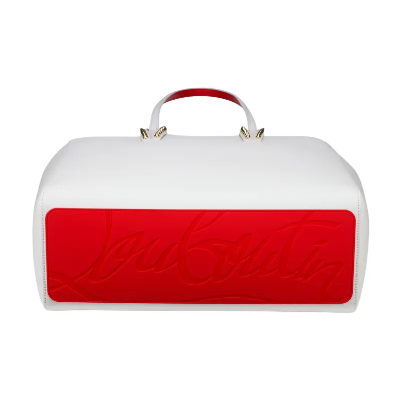CL LUBOTING Calfskin Tote Bag, Shopping Bag, Shoulder Bag Trumpets Women's White & Red-2