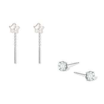 KUMET Sterling Silver Drop Earrings Women's
