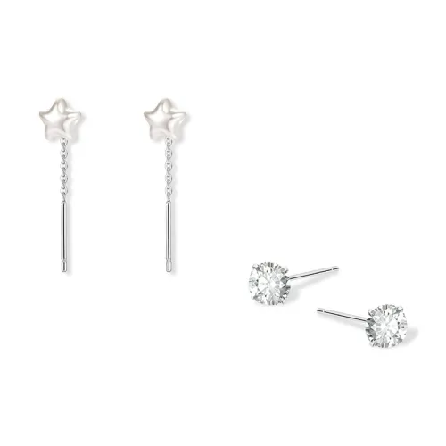 KUMET Sterling Silver Drop Earrings Women's