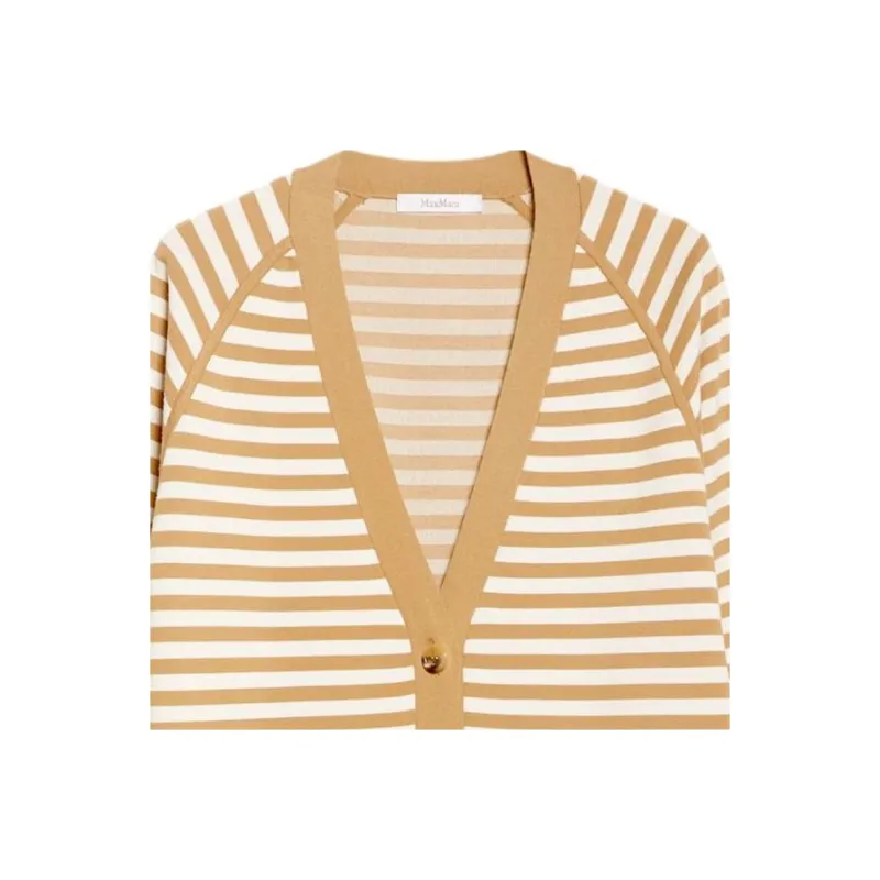 MaxMara Striped Patterned V Neck Cardigan-4