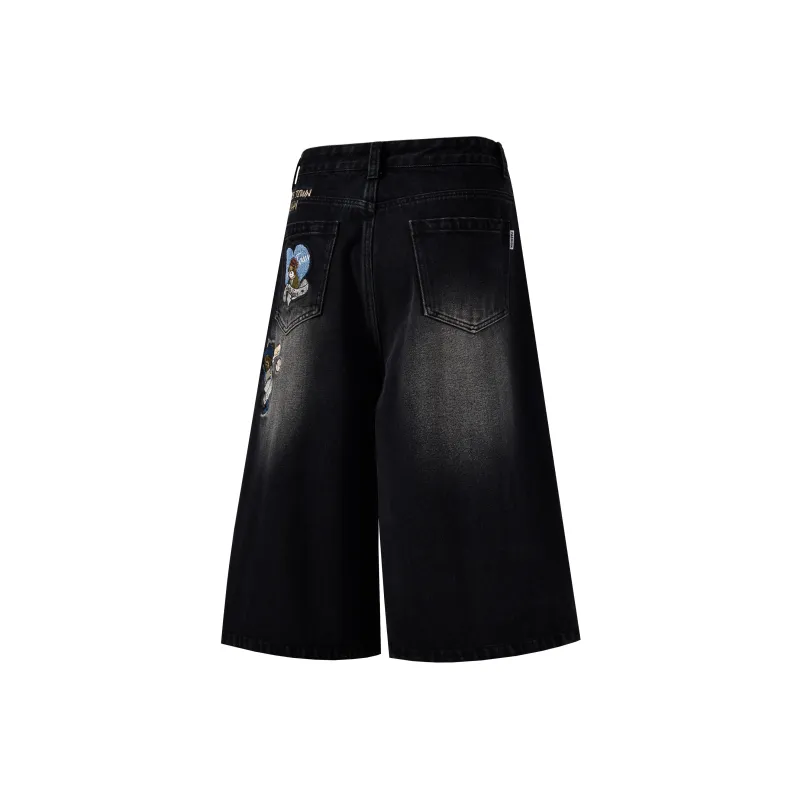 BEETLE TOWN Denim Shorts Unisex-1